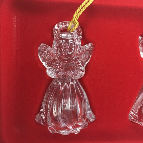 Gorham Set of 3 Angel Ornaments Full Crystal Germany - Picture 2 of 7
